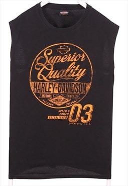 Vintage 90's Harley Davidson Motor Cycle Vest T Shirt Back