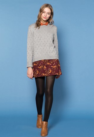 GREY KNITTED BOBBLE SWEATER