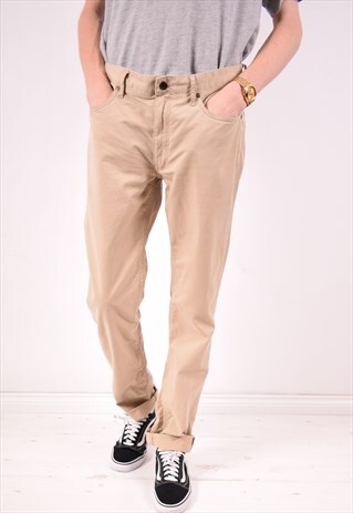 POLO RALPH LAUREN MENS VINAGE JEANS W33 L34 BEIGE 90S