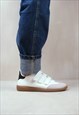 TERRACE CASUAL GUM SOLE ADJUSTABLE TRAINERS IN WHITE