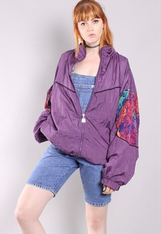 VINTAGE 80S PURPLE CRAZY PATTERN SHELL JACKET