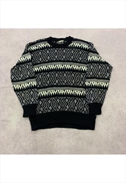 Vintage abstract knitted jumper Men's XL