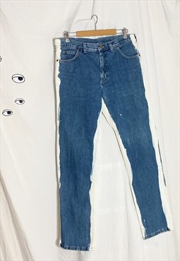 Vintage Lee Jeans 90s Reworked Bleach Painted Denim Pants