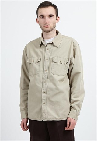 VINTAGE BEIGE WRANGLER LONG SLEEVE SHIRT