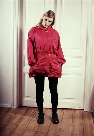 VINTAGE 80'S RED SHINING PARKA