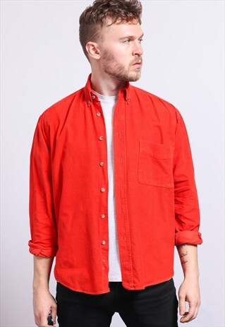 VINTAGE CORDUROY CORD SHIRT ORANGE
