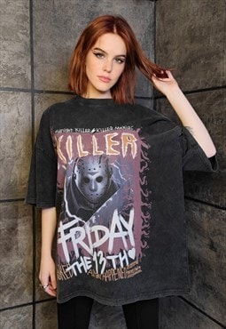 Premium Friday 13th t-shirt vintage wash Horror movie tee 