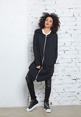 PLUS SIZE HOODIE/ FASHION BLACK HOODIE