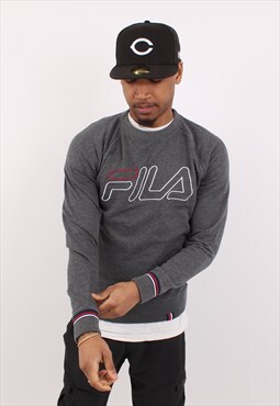 Vintage Fila Dark Grey Spell Out Sweatshirt