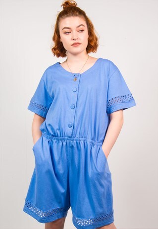 VINTAGE 90'S BLUE PLAYSUIT