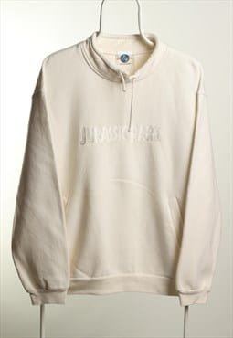 Universal Studios Vintage Funnel Neck Sweatshirt White XL