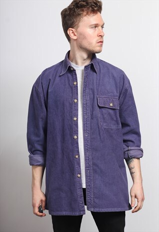 VINTAGE CORDUROY CORD SHIRT PURPLE