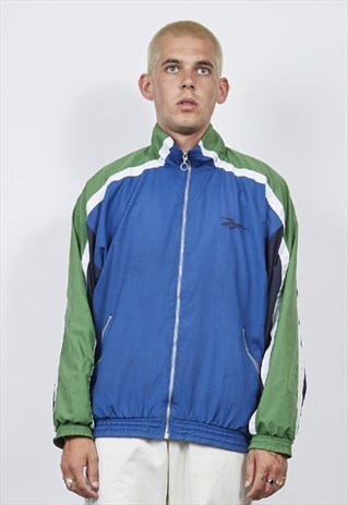 VINTAGE 80'S REEBOK BLUE/GREEN TRACKSUIT JACKET