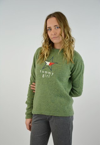 RARE TOMMY HILFIGER GIRL WOOL STAR LOGO SWEATSHIRT