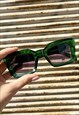GREEN BIG FRAME RETRO SUNGLASSES
