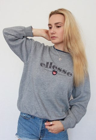 VINTAGE 90S ELLESSE EMBROIDERY LOGO SWEATSHIRT CREWNECK