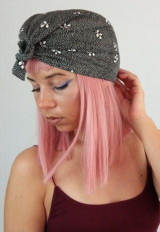 VINTAGE 60'S SMALL BOW TURBAN HAT