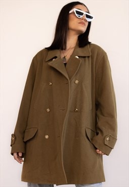 Vintage Burberry Whool Jacket in Green L