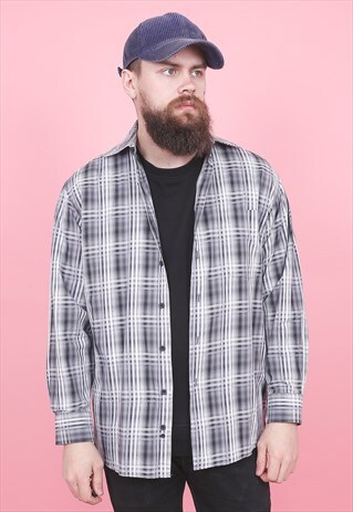 VINTAGE GREY CHECK SHIRT /R10298