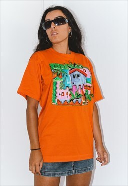 Vintage 90s Screen star Tourist Printed Graphic Tshirt
