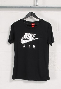 Vintage Nike T-Shirt in Black Crewneck Lounge Top Small