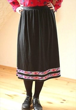 Black floral detail skirt