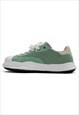 Distressed Platform sneakers suede dragon trainers in green