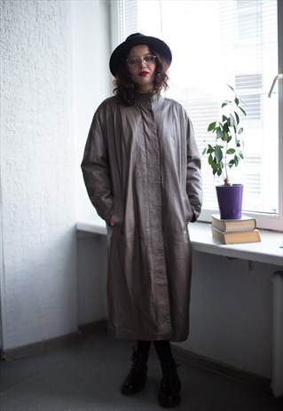VINTAGE 70'S LIGHT BROWN LEATHER COAT