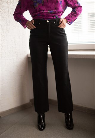 VINTAGE 90'S BLACK STRAIGHT HIGH WAISTED JEANS
