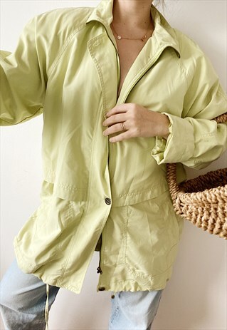 VINTAGE 90S CITRUS LIME PASTEL MIDSEASON THIN PARKA JACKET
