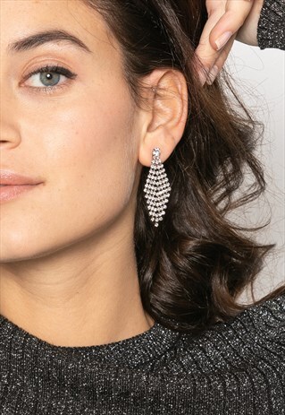 DIAMOND EARRINGS WITH CRYSTAL RHINESTONES