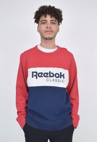 VINTAGE 90'S REEBOK RED, NAVY, WHITE SWEATSHIRT