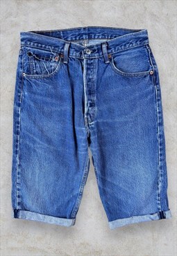 Vintage Levi's Denim Jean Shorts Blue 501 Men's W30