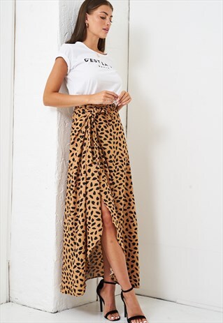 multicoloured leopard print skirt