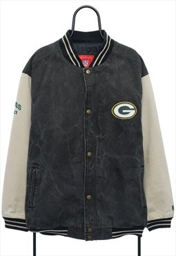 Vintage NFL Green Bay Packers Black Bomber Jacket Womens