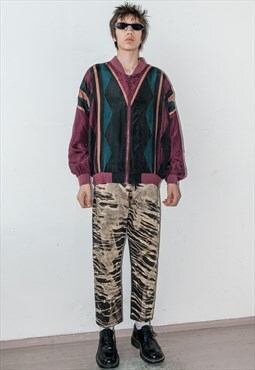 Vintage festival bomber jacket in multicolor