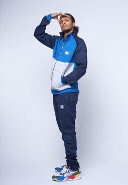 Navy Panel Slim Fit Tracksuit