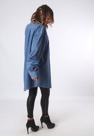 DENIM SHIRT DICKIES OVERSIZED LONG UK 20 - 22 (5CC))