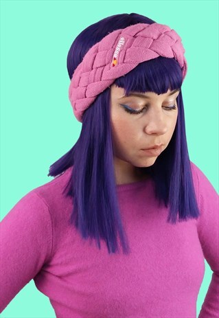 VINTAGE ELLESSE WINTER KNIT SKI HEADBAND PINK
