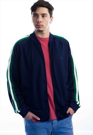 VINTAGE POLO RALPH LAUREN LOGO TRACK JACKET 90S XL 19.8
