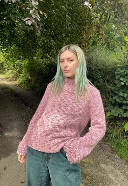 Vintage 90s Chunky Knitted Pink Jumper