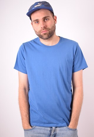 CALVIN KLEIN MENS VINTAGE T-SHIRT TOP MEDIUM BLUE 90S