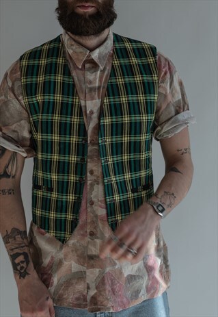 VINTAGE 80S CHECKERED VEST
