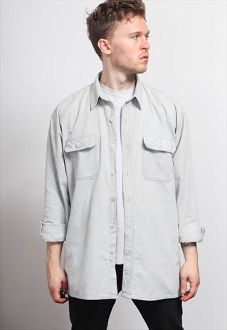 VINTAGE CORDUROY CORD SHIRT GREY