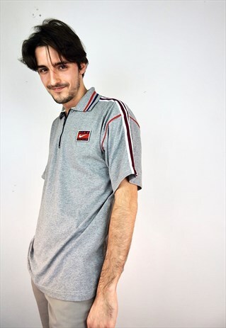 VINTAGE NIKE SPORTSGREY POLO 1/4 ZIP