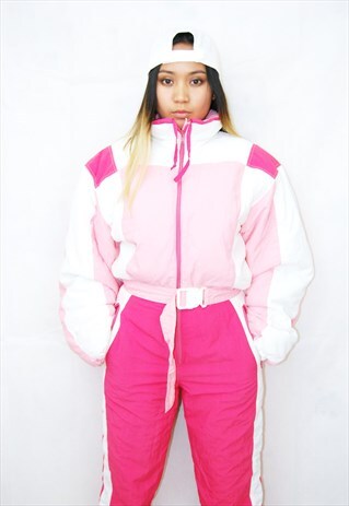 CRAZY PRINT PUFFER SKI SUIT/JUMPSUIT (1990'S)