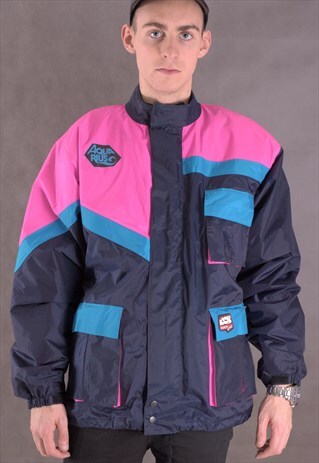 VINTAGE 90S WINTER COLOUR BLOCK PARKA JACKET