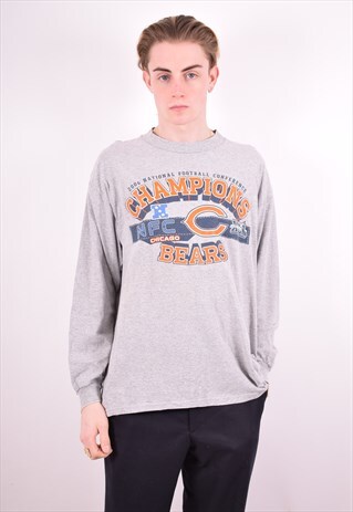 NFL MENS VINTAGE TOP LONG SLEEVE LARGE GREY 90S