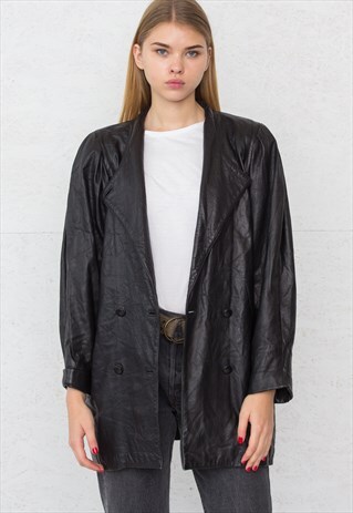 VINTAGE BLACK VANTAI LEATHER JACKET