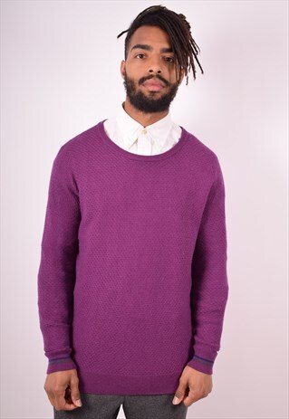 FILA MENS VINTAGE JUMPER SWEATER XL PURPLE 90S